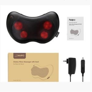 NEW Naipo Shiatsu Pillow Massager with Heat for Back & Neck